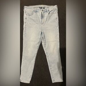 American Eagle Outfitters Light Wash Super High Rise Jeans